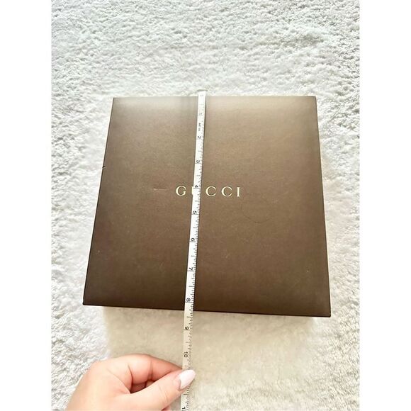 GUCCI Brown Necklace Box + Tag + Outer Box 7.30x7.30x2  Chocolate brown Gucci accessories box